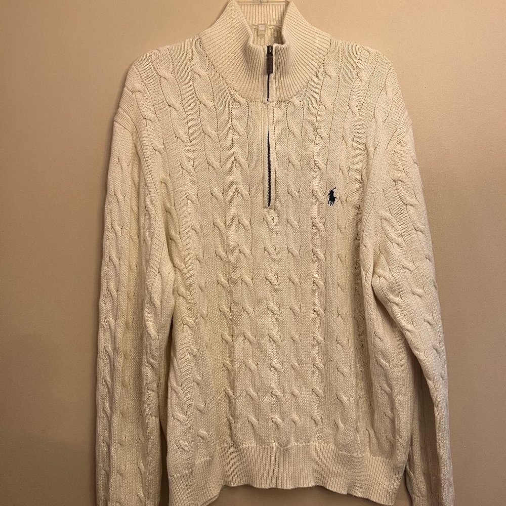 Polo by Ralph Lauren Men's collared long sleeve Cable Knit Sweater Size XXL